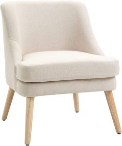 HOMCOM Fauteuil scandinave Beige