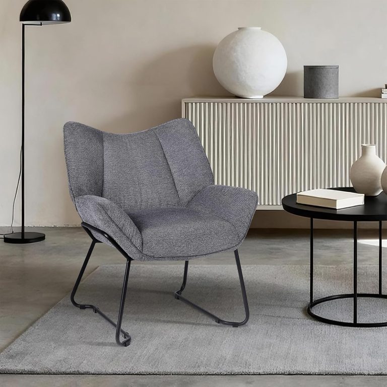 Youhauchair Fauteuil Salon Moderne, Fauteuil Relax Scandinave, Tissu de Velours égyptien, Gris foncé
