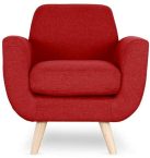 Notre test de Menzzo fauteuil scandinave Danube tissu rouge