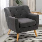 Notre test de IDMarket fauteuil scandinave en tissu gris Anthracite