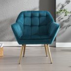 Notre test du chairus Fauteuil de Salon, Chaise Scandinave Bleu à pieds dorés