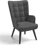 Notre test de IDMarket ANIA, fauteuil scandinave en velours gris