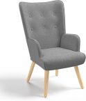 Notre test de l&rsquo;IDMarket Ivar, fauteuil scandinave en tissu gris clair
