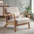 Notre test du HOMCOM Fauteuil scandinave en tissu lin Beige, pieds effilés